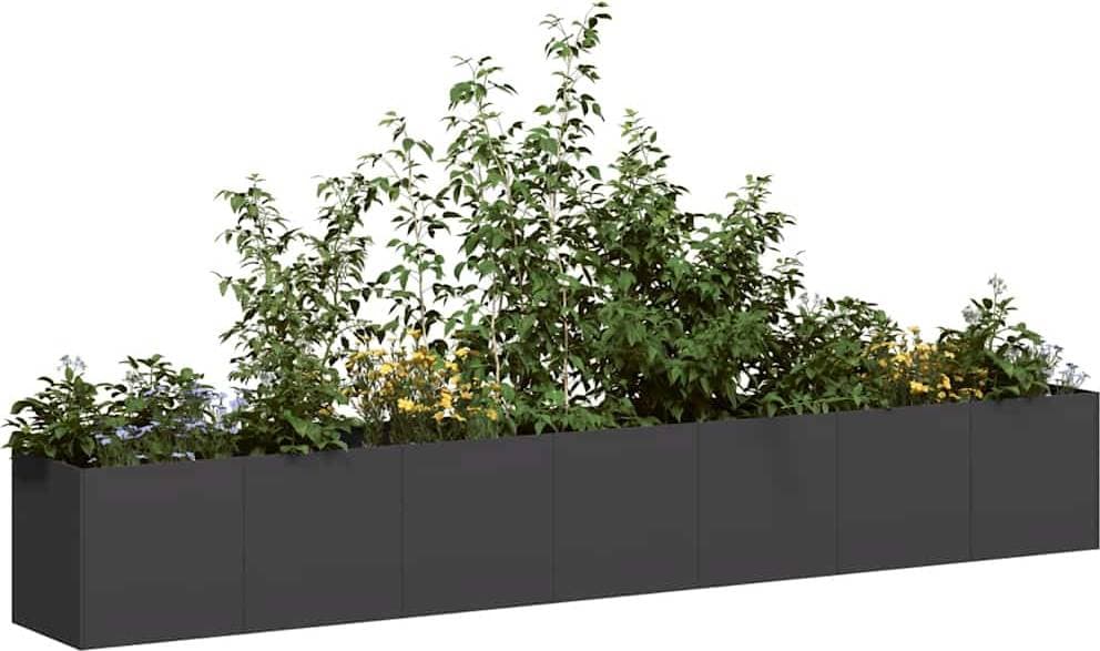 vidaXL Odlingslåda Svart 280 x 40 x 40 cm Kallvalsat Stål 40x40x40cm 40x400x40cm