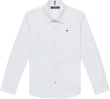 Tommy Hilfiger Boy's Cotton Stretch Poplin Shirt - White