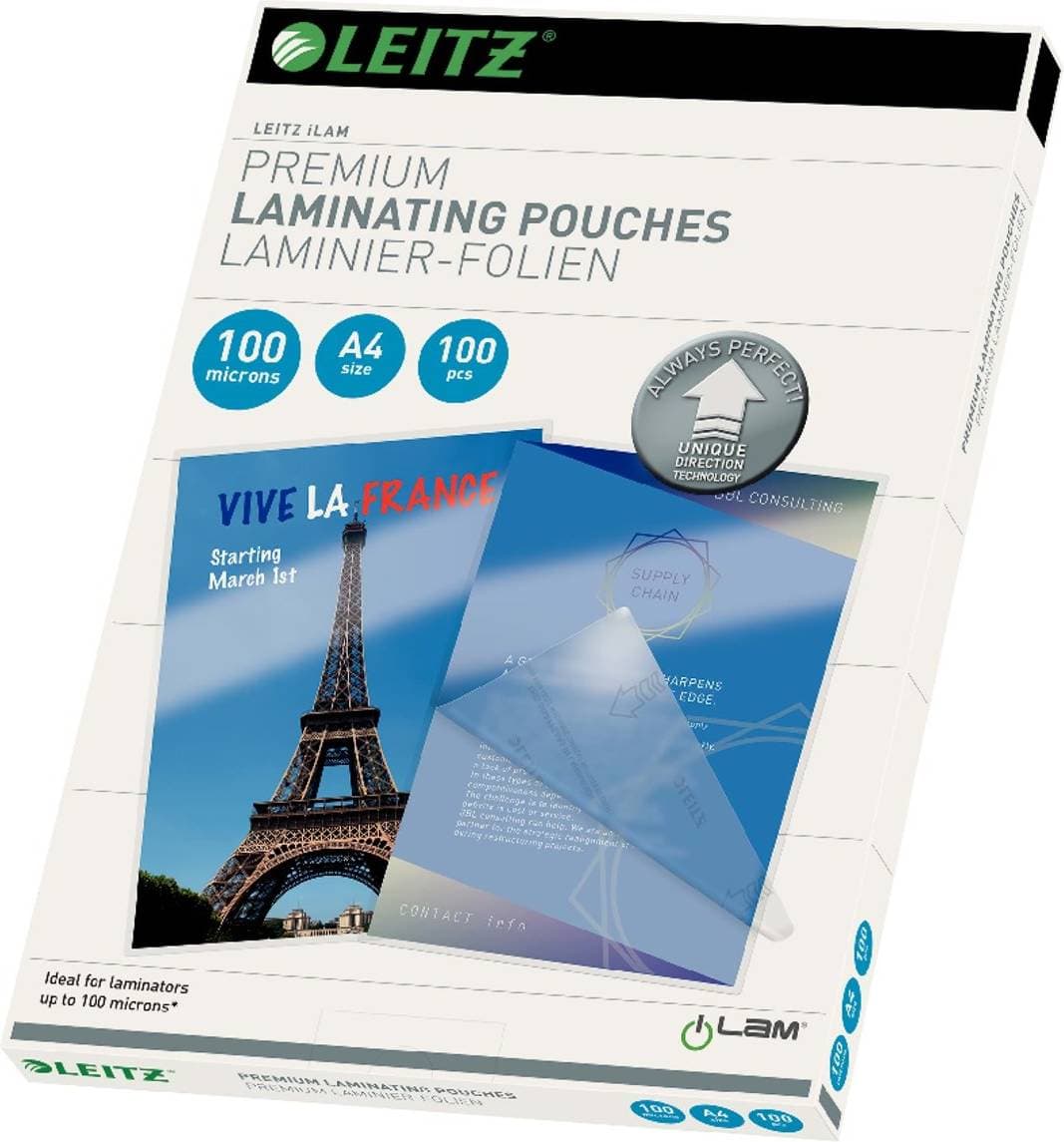 Leitz Laminating PouchesA4 UDT 100mic 100pcs