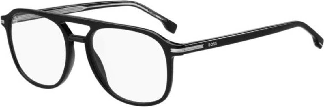 BOSS Black-Acetate Optical Frames Silver-Tone Trims 1755 807