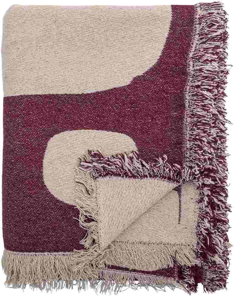 Bloomingville Olica Pläd Röd Filt Röd, Blå (160x130cm)