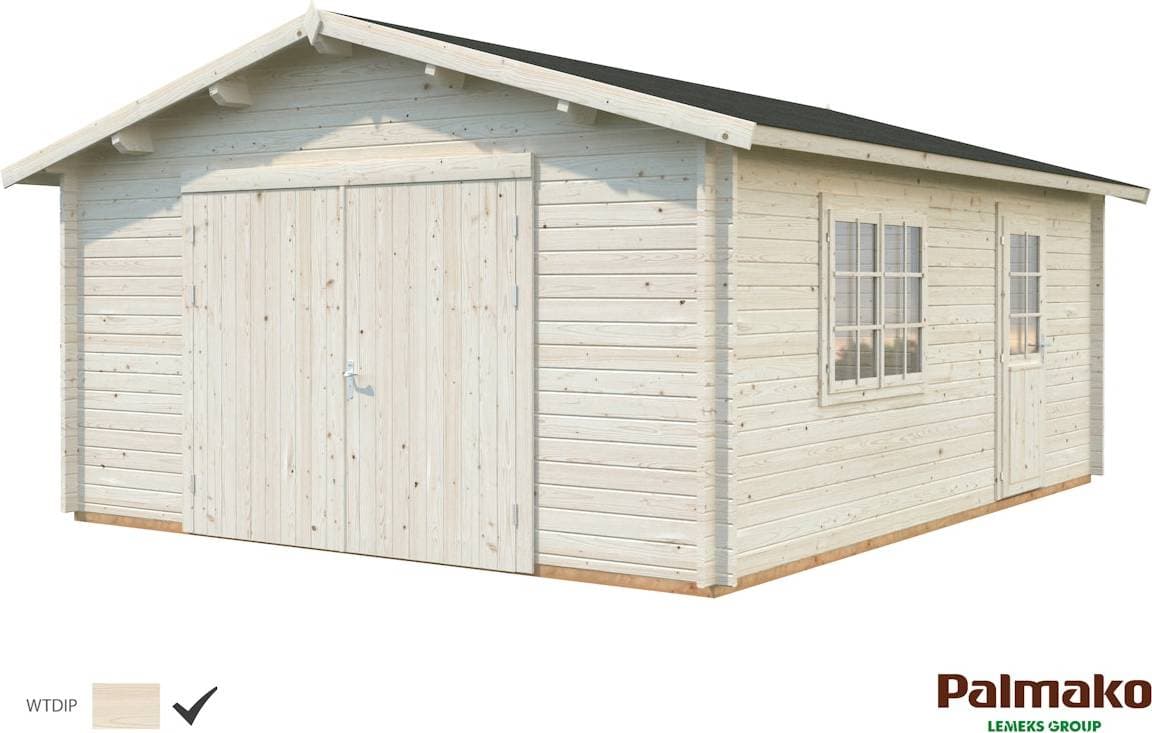 Palmako Garage 23.9 m2 Med Dörr 26.8 m² 450 x 550 cm (Byggnadsarea )