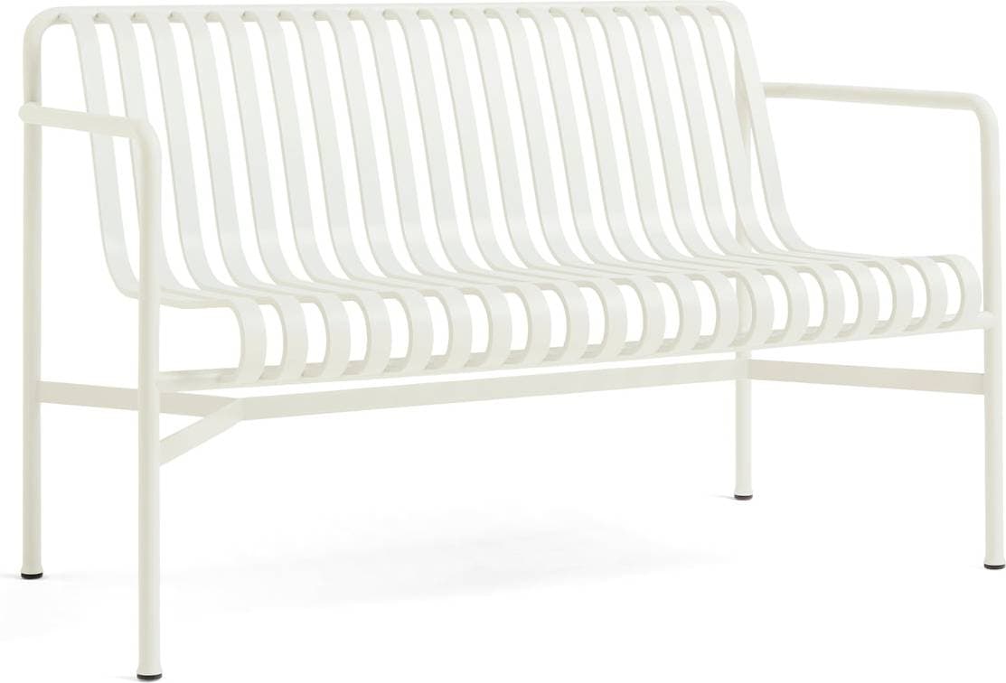 Hay Palissade Dining Bänk Cream White W128 x D70 x H80 cm Trädgårdsbänk