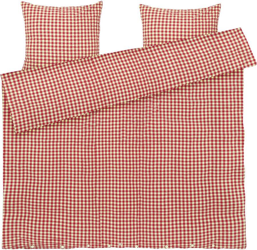 Juna Bæk&Bølge Påslakanset 220x220 cm Röd/Gul Påslakan Röd, Gul (220x220cm)