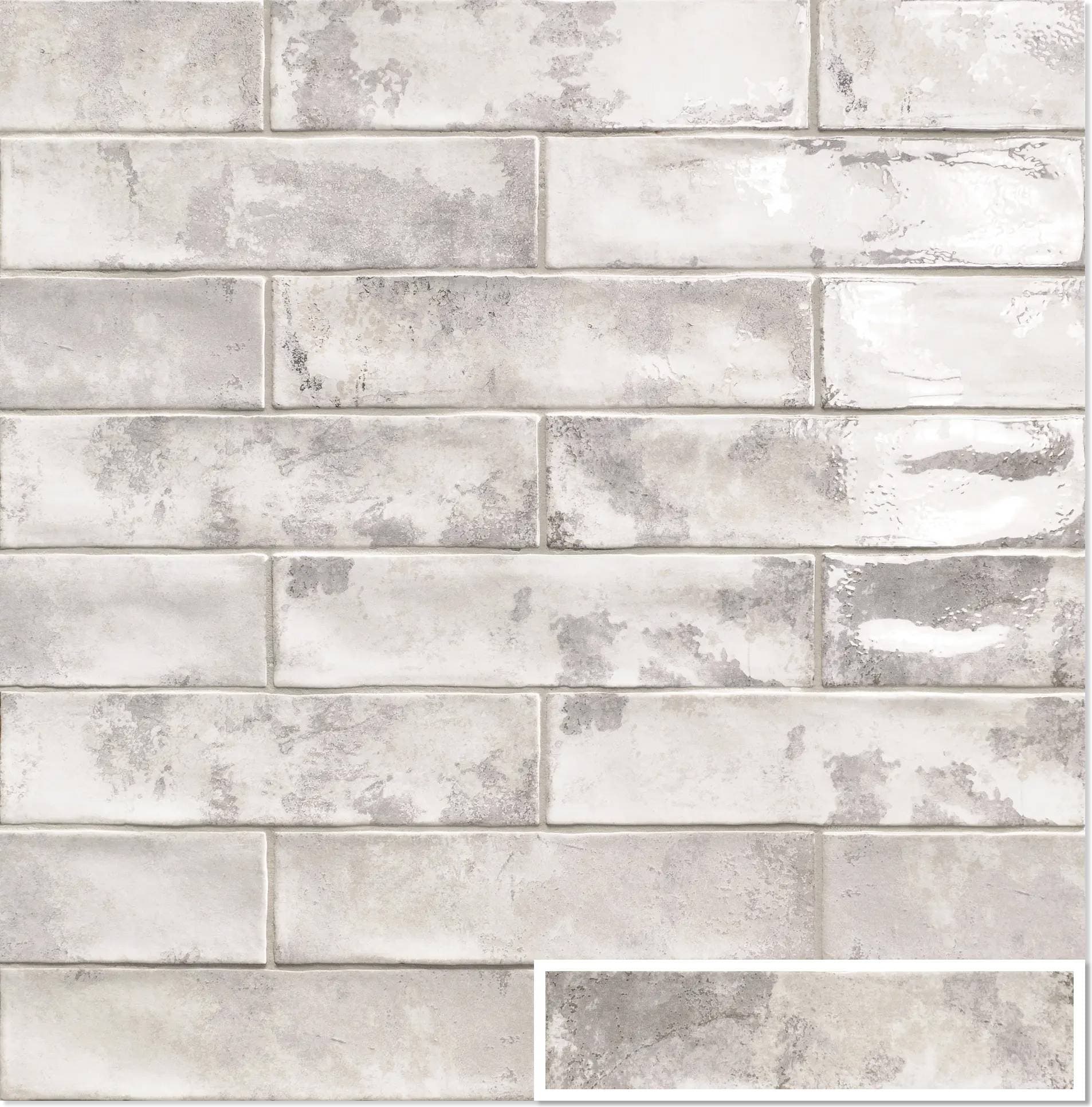 Hill Ceramic Mainzu Kakel Bayonne Matt-Blank Grå Matt 8x30 cm