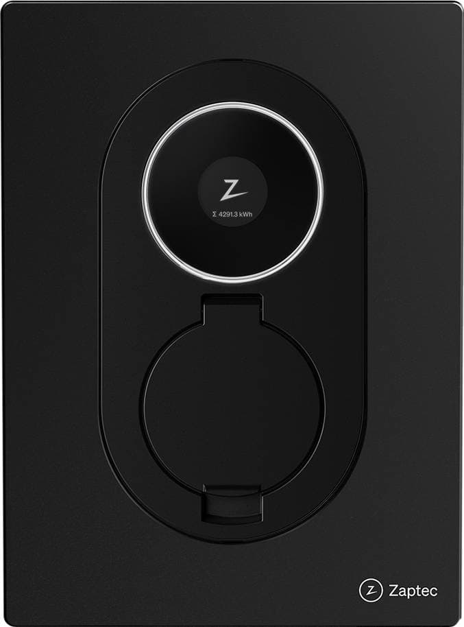 Zaptec Go 2 Laddbox 22kW 32A Type Asphalt Svart 3-fas