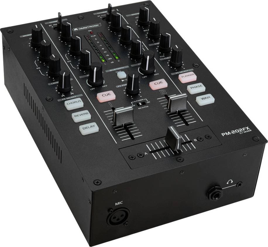 Omnitronic PM-202FX 2-Channel DJ Mixer with Filter FX & Bluetooth