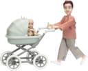 Lundby Dolls for Doll House Man with Baby & Trolley 60808300