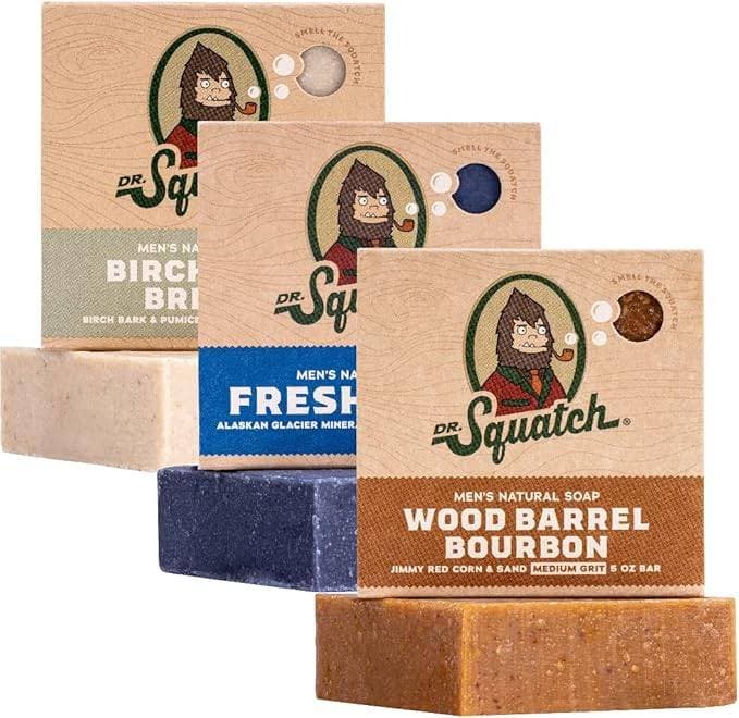 Dr. Squatch All Natural Soap Bar for Men 3 Bar Variety Pack 3-pack