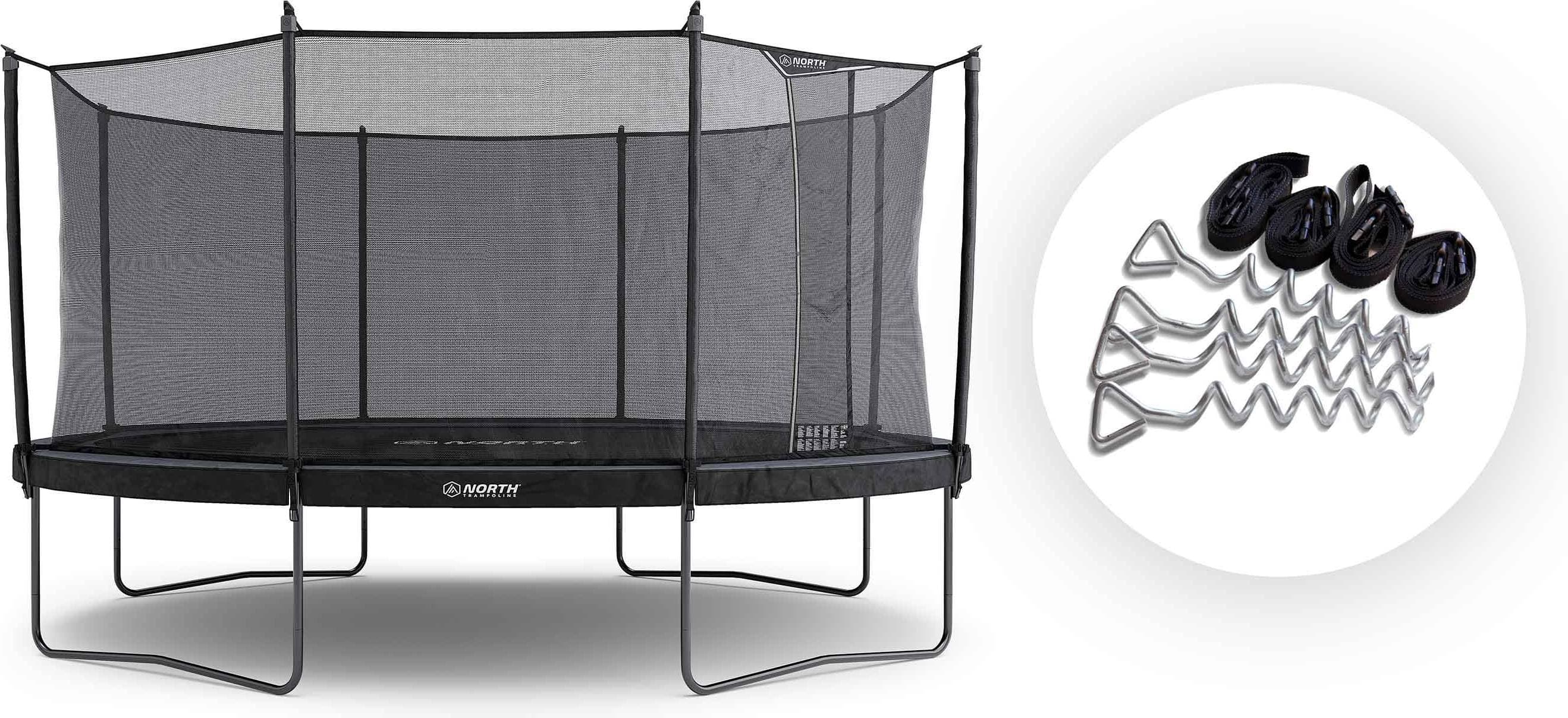 North Trampoline Pioneer Studsmatta Oval 4,2 m x 2,9 m + Förankringsset