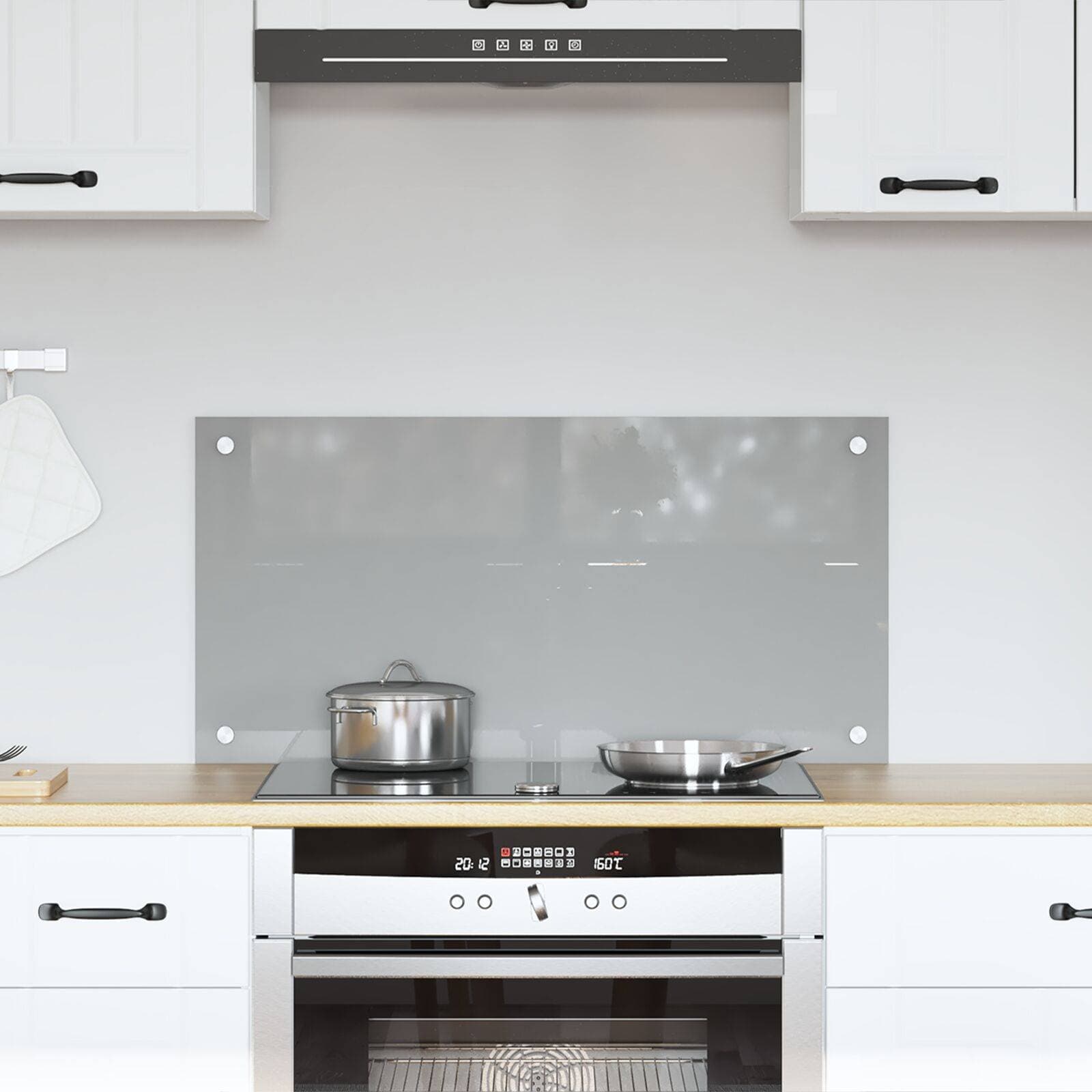 vidaXL Kök Backsplash Ljusgrå 80x40x0.6 cm Härdat Glas Stänkskydd 80cm