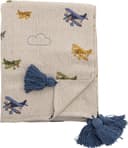 Bloomingville Plane Pläd Natur Filt Beige, Blå, Vit, Natur (160x130cm)