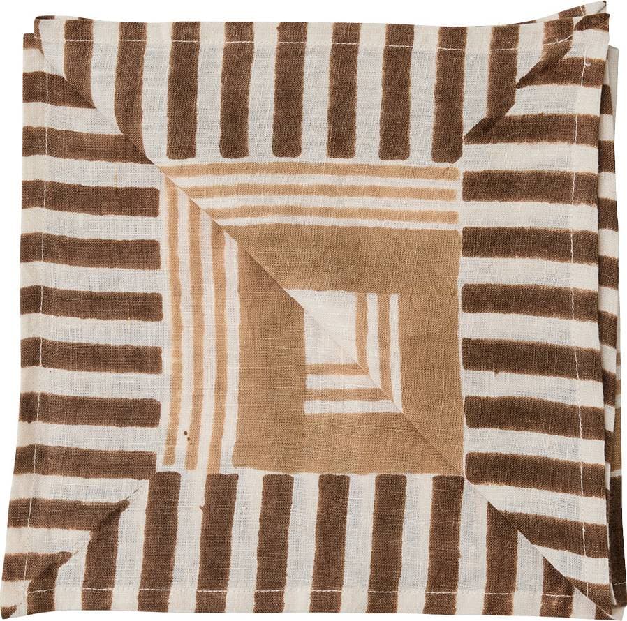 Tell Me More Ella Servett 50x50 cm Hazelnut - Tygservett Brun, Beige, Natur, Vit (50x50cm)