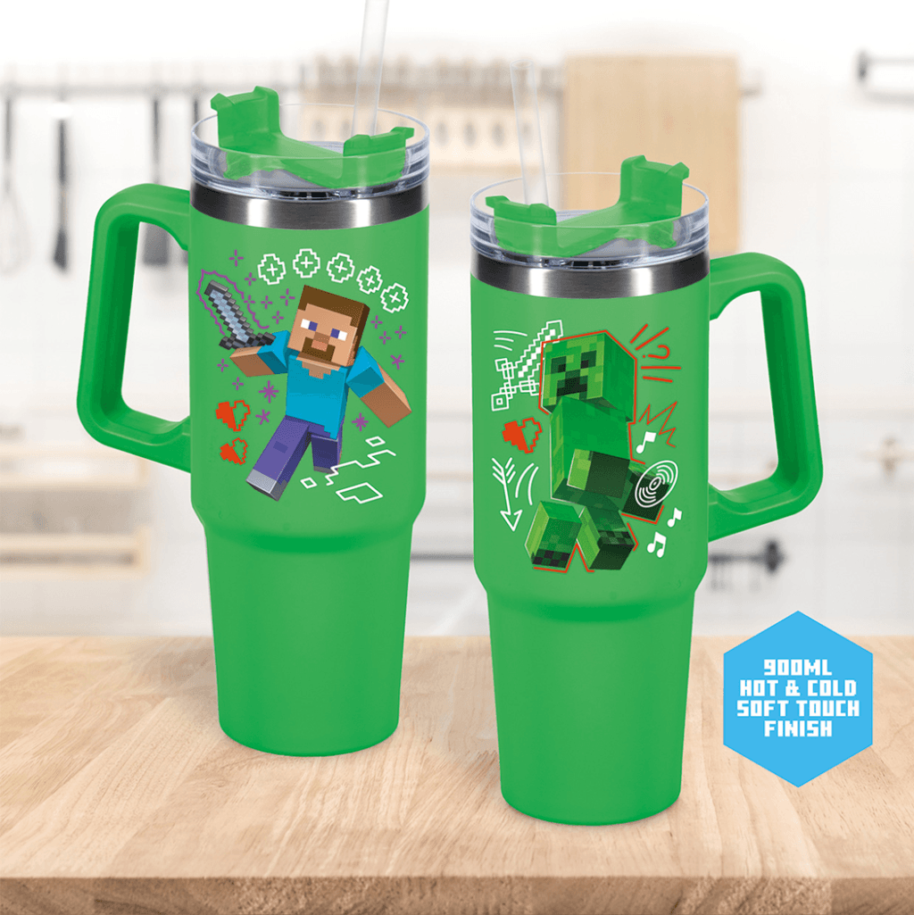 Paladone Minecraft Green 900ml Multiway Travel Cup Straw Termosmugg 90cl
