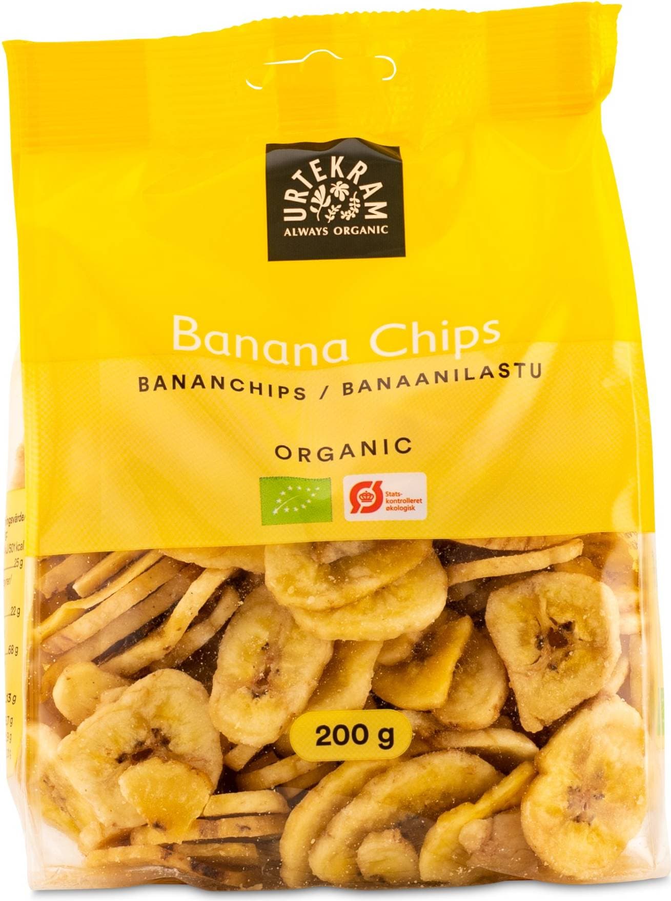 Urtekram Banana Chips 200g 1pack