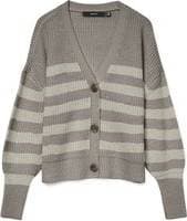 Vero Moda VmLea LS V-neck Cuff Cardigan - Grå