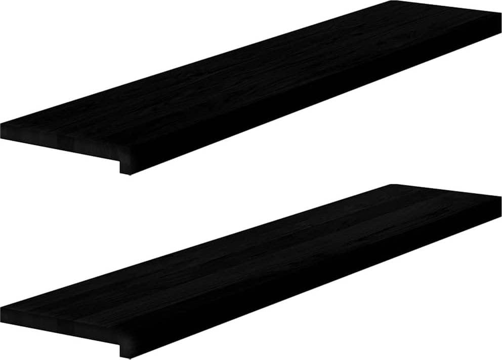vidaXL Fönsterbänkar 2 st Mörkbrun 120x30x2 cm Massiv Ek Trä Fönsterbräda Bredd 125cm