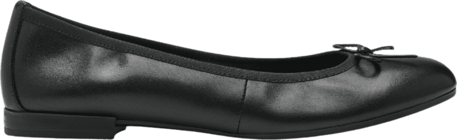 Tamaris Leather Ballerina - Black