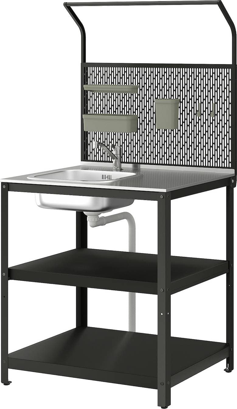 IKEA Grillskär Diskbänk Med Bakstycke Rostfritt Stål 86 x 61 x 176 cm