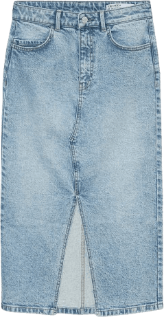 Vero Moda Natalie High Waist Midi Skirt - Blue/Light Blue Denim