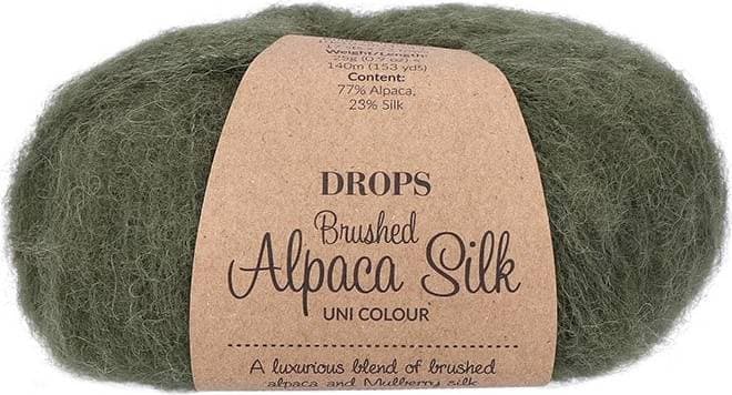 Drops Design Brushed Alpaca Silk Uni Colour Mosgrøn 140m