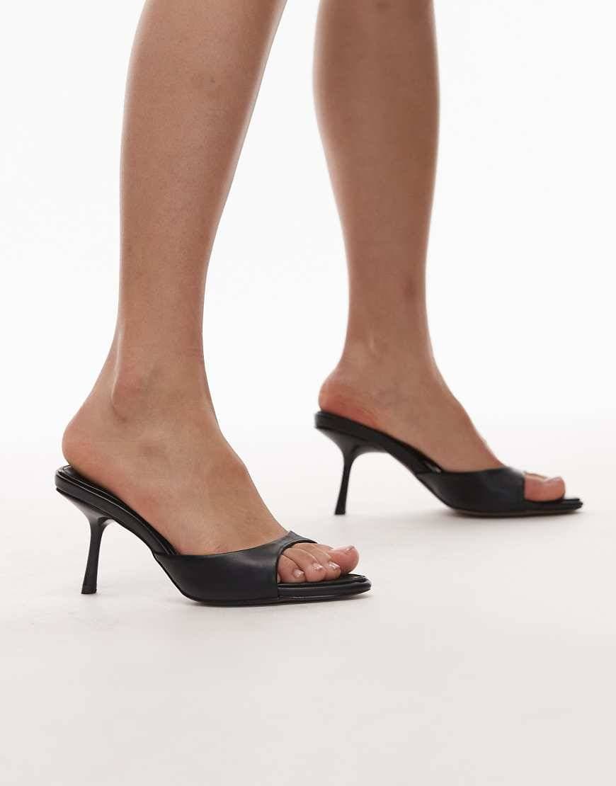 Topshop Isaac Mules Med Spetsig Tå - Svart