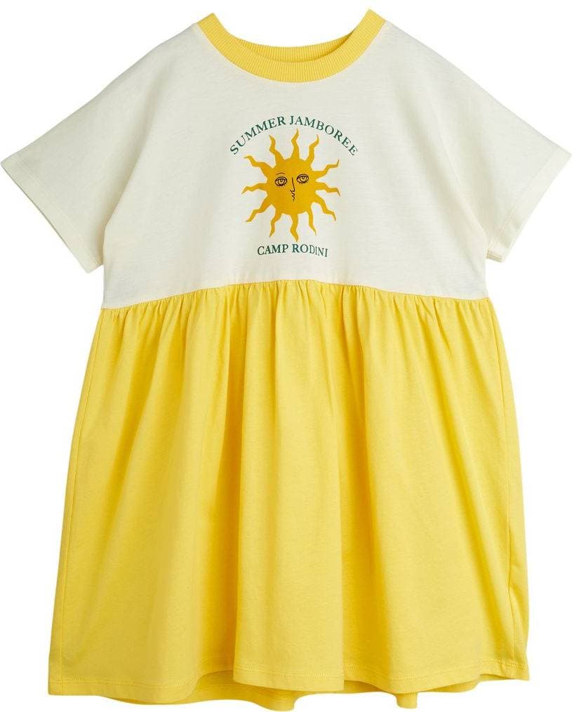 Mini Rodini GOTS Sun Sp Kortärmad Klänning - Offwhite/Vit