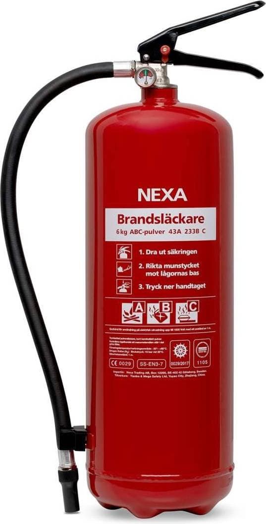 Nexa Fire Extinguisher Powder 6kg 43A Red