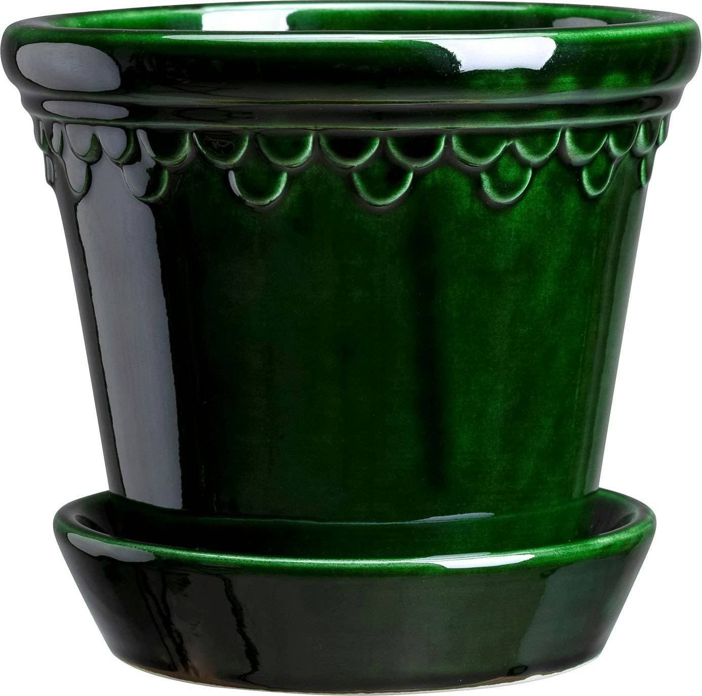 Bergs Potter Københavner Glazed Pot - Emerald Green ∅16cm