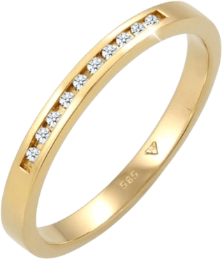 Elli Engagement Band Ring - Gold/Diamonds