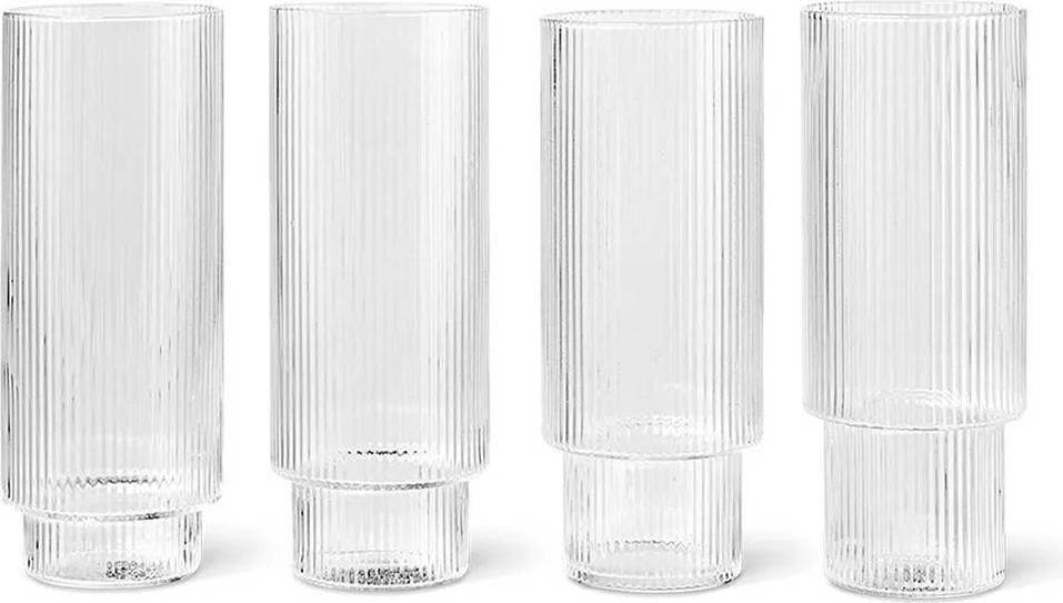 ferm LIVING Ripple Long Clear Drinkglas 30cl 4st