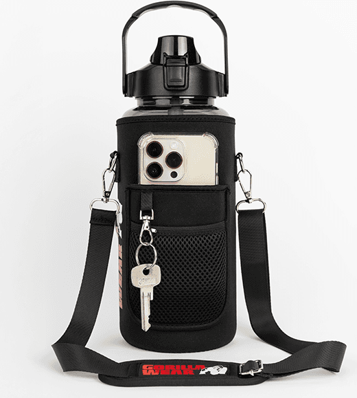 Gorilla Wear Water Bottle with Sleeve 2L Black Vattenflaska