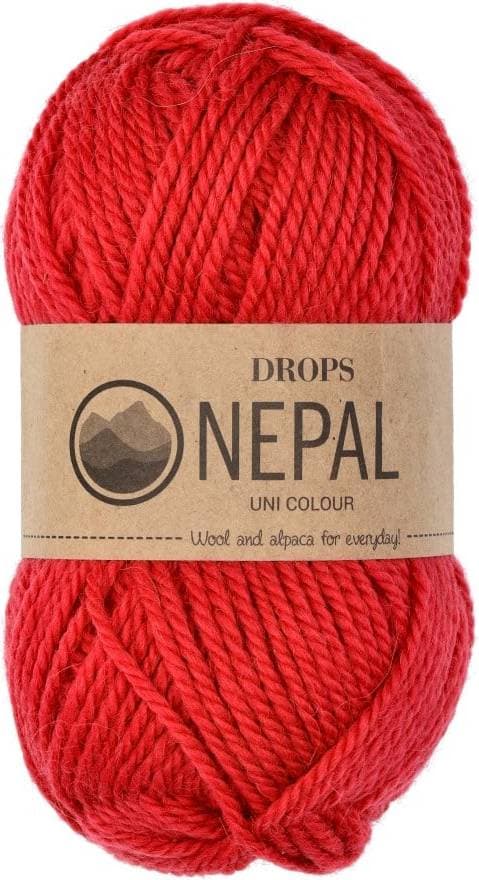 Drops Design Nepal Uni Colour Red 75m