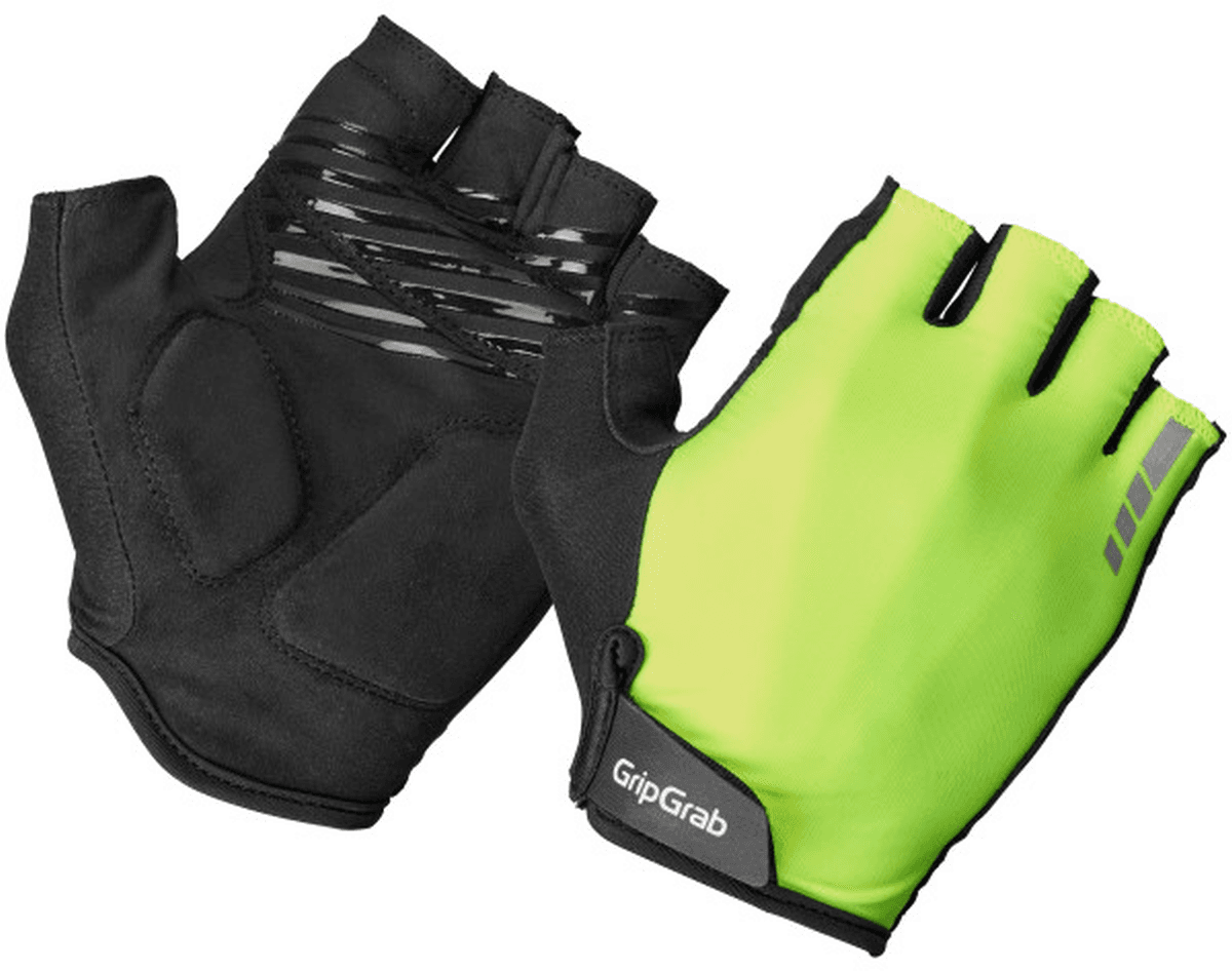 GripGrab Ride Padded Short Finger Summer Gloves - Yellow Hi-Vis