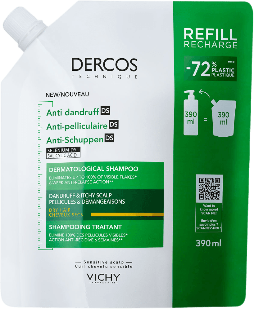 Vichy Anti-Dandruff Shampoo for Dry Hair Refill 390 ml 390ml