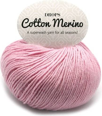 Drops Design Cotton Merino Uni Colour Puder Rosa 110m