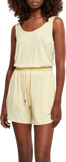 Urban Classics Modal Short Sleeve Jumpsuit - Yellow