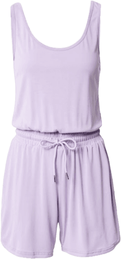 Urban Classics Modal Short Sleeve Jumpsuit - Light Purple