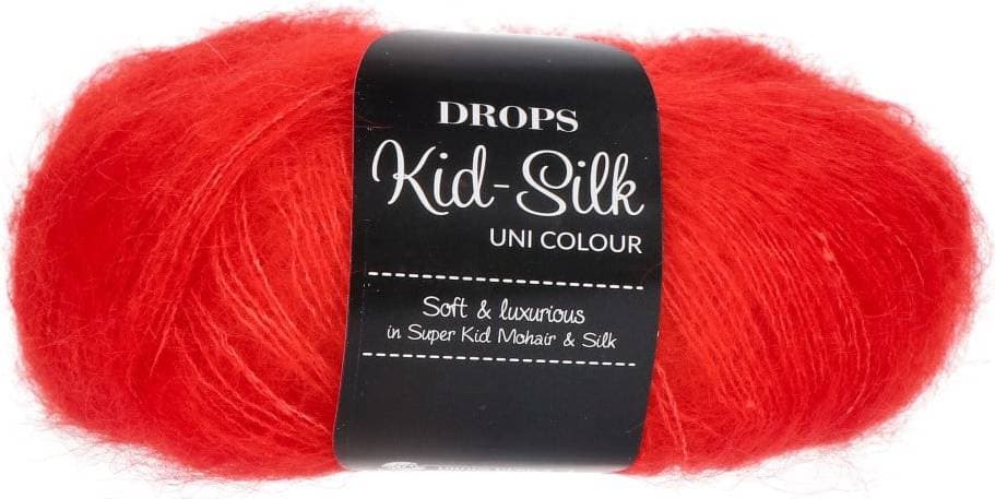 Drops Design Kid Silk Uni Colour Strong Red 210m
