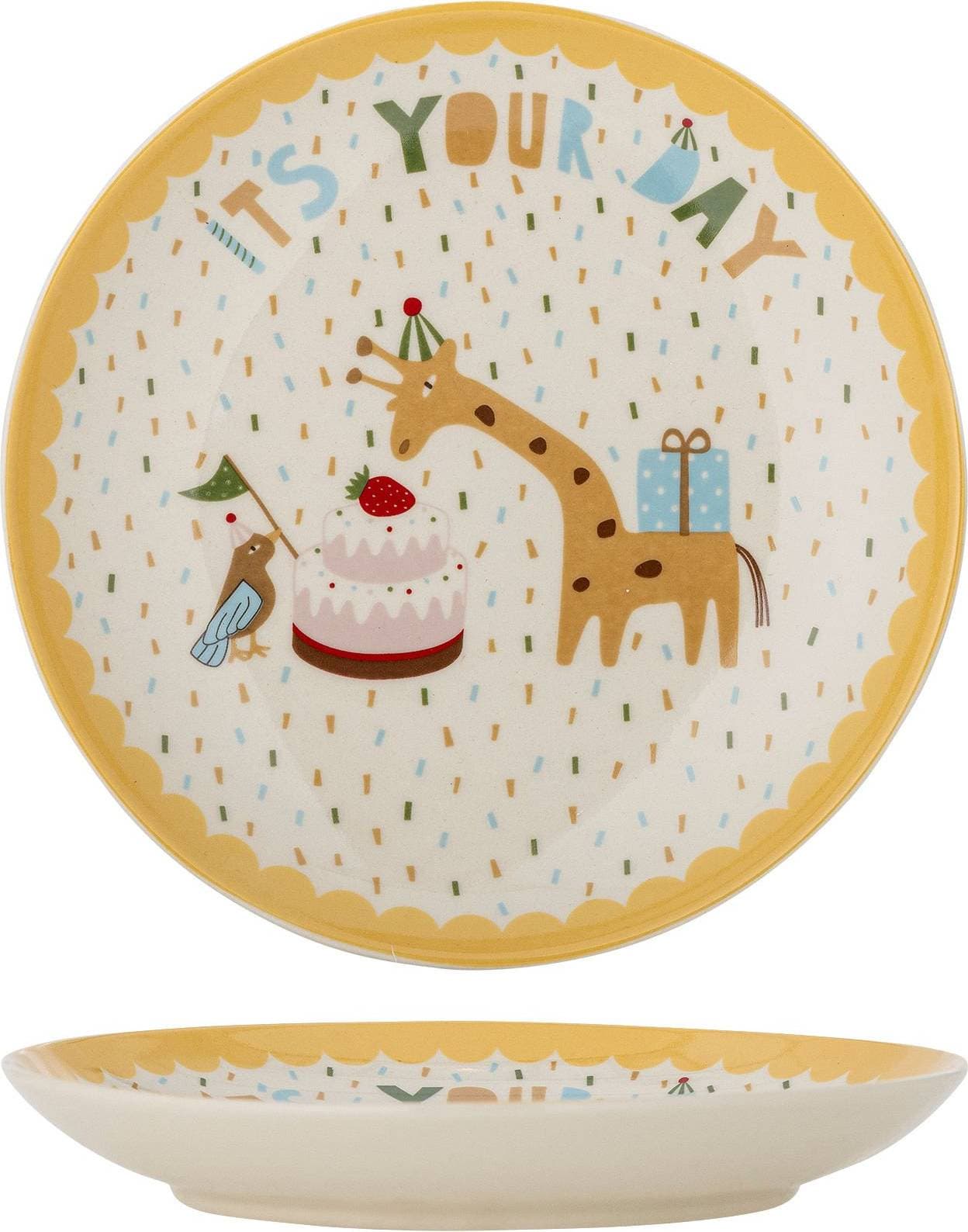 Bloomingville MINI Celebrate Plate Gul Ø 16 cm Tallriksset
