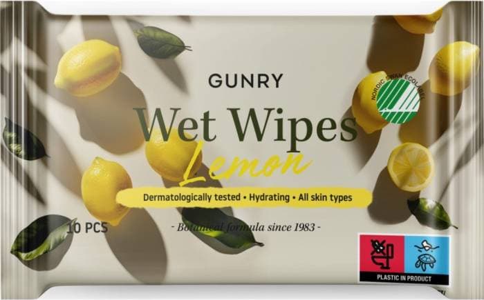 Gunry Wet Wipes Lemon 10 St