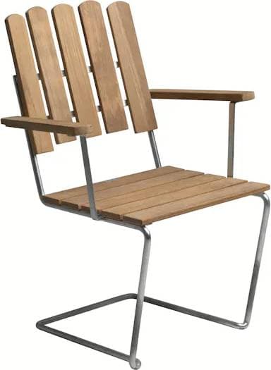Grythyttan A2 - Untreated Teak with Hot-Dip Galvanized Frame Trädgårdsmatstol