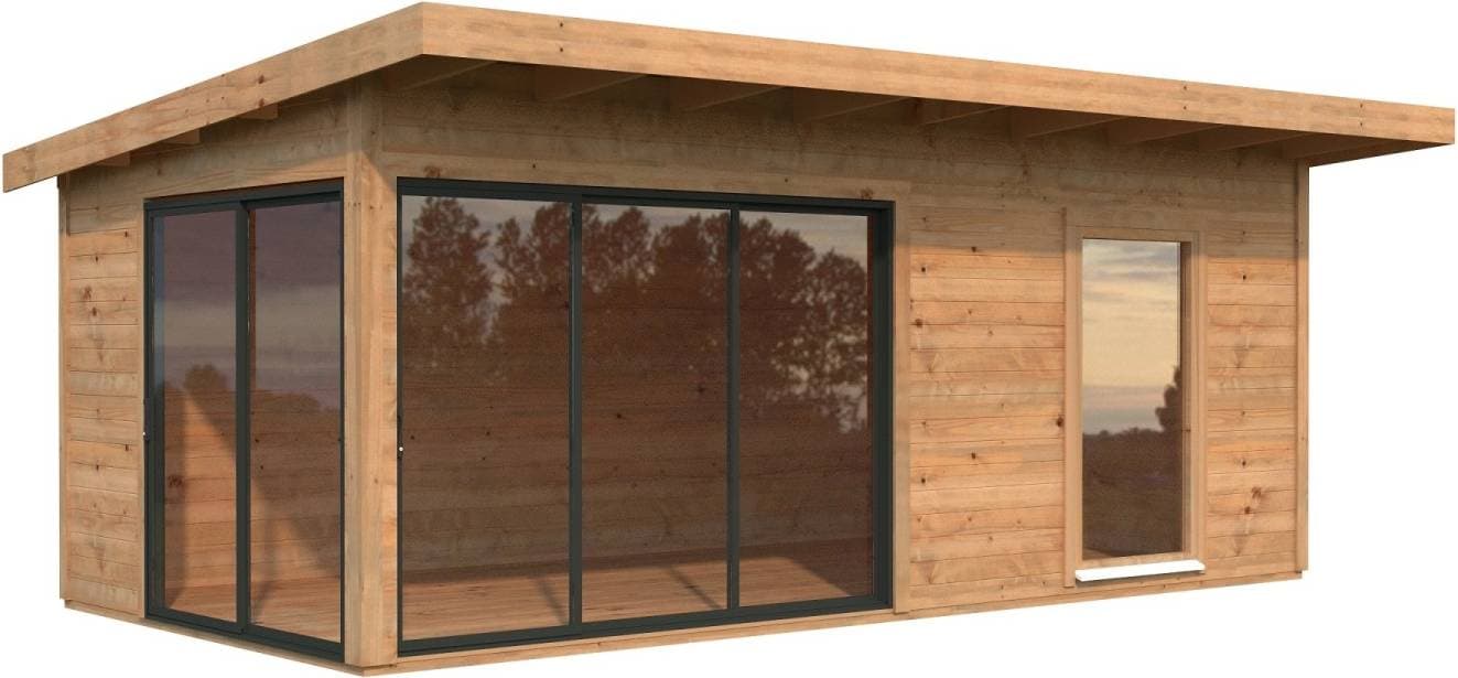 Palmako Attefallshus Andrea 17.1 m² Slide Plus Brun (Byggnadsarea )