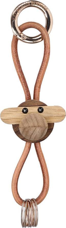 Kay Bojesen Denmark Apa Nyckelring 5x3 cm - Guld/Natur/Teak/Limba
