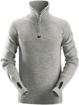 Snickers Workwear ½ Zip Wool Sweater - Grey Melange