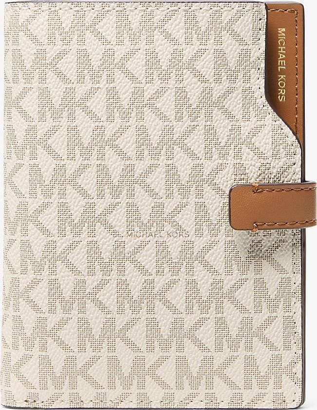 Michael Kors Signature Logo Passport Wallet - Natural