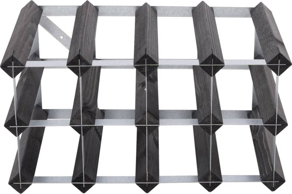 Traditional Wine Rack 12 Bottles Black Vinställ 42x22.8cm
