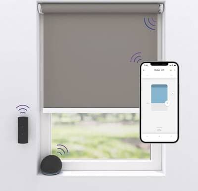 MotionBlinds Wireless Electric Black-Out Rollerblind 120x190 cm Grey