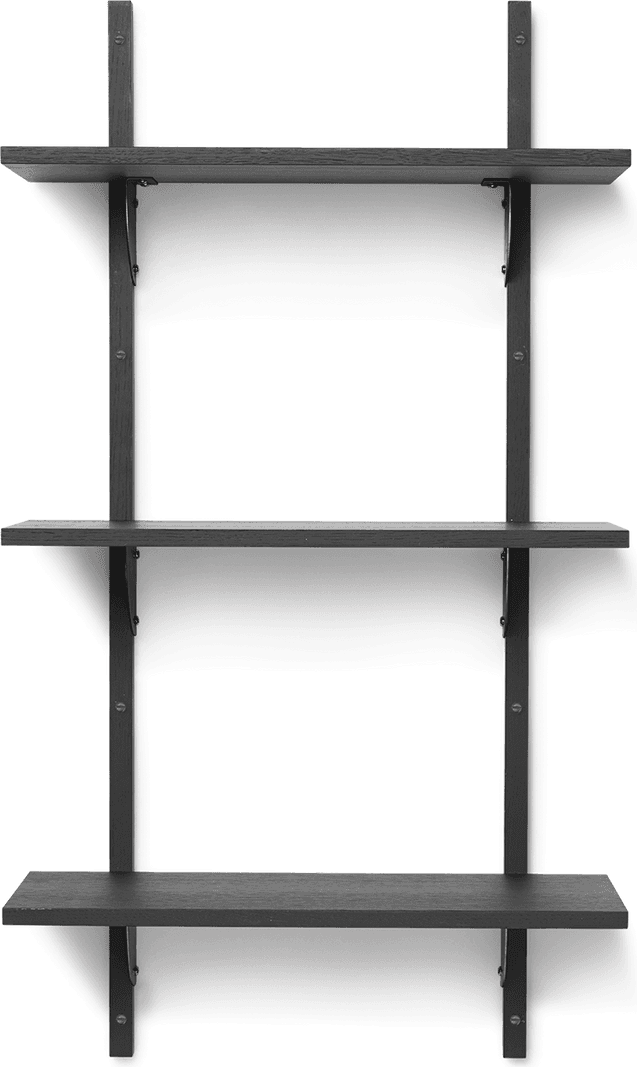 ferm LIVING Sector Hylla S L Svart Ash Black Brass Vägghylla 54cm