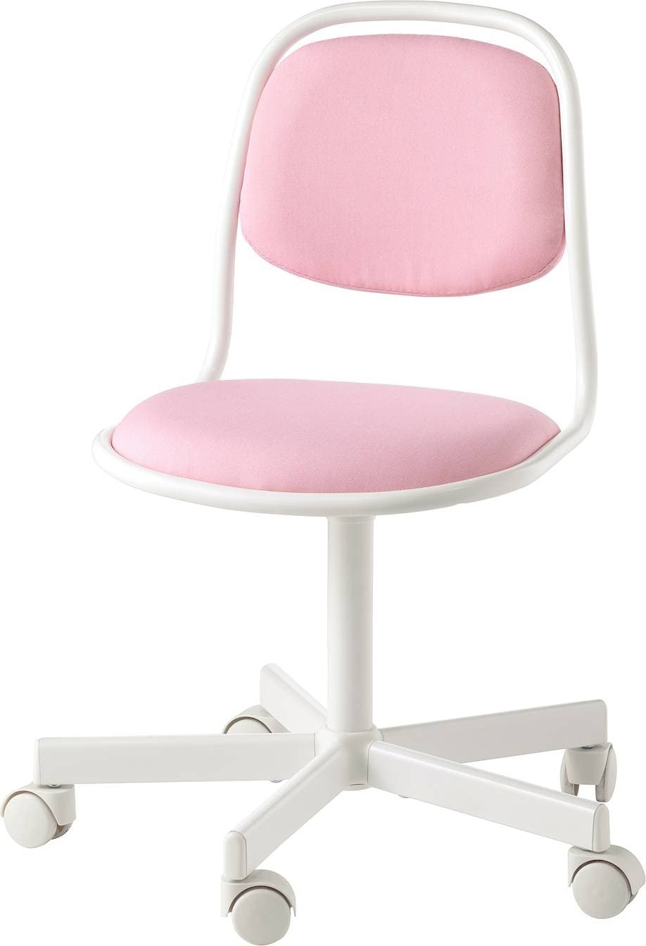 IKEA Örfjäll Skrivbordsstol För Barn Vit Vissle Rosa